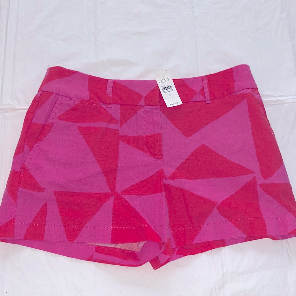 NWT LOFT Riviera Short (Size 2) Pink + Orange